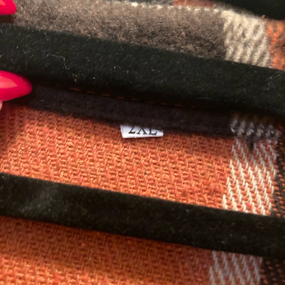 Orange & Black Long Flannel “Shacket”, size 2X. - Picture 4 of 4